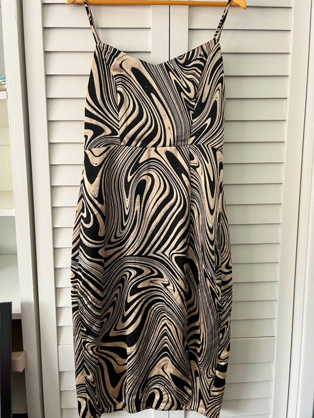 Windsor Black and Cream Swirl Print Mini Dress